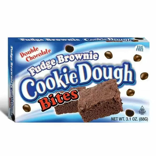 Cookie Dough Bites Double Chocolate Fudge Brownie Box, Treats N Treasures, Sweets, American Candy